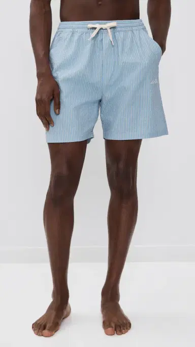 Les Deux tan tripe eersucker wim Shorts 6 Allure | Thumbnail 2 Les Deux tan tripe eersucker wim Shorts 6 Allure | Thumbnail 2