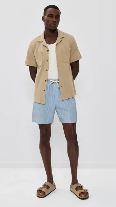 Les Deux tan tripe eersucker wim Shorts 6 Allure | Thumbnail 5 Les Deux tan tripe eersucker wim Shorts 6 Allure | Thumbnail 5