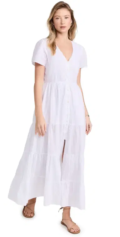 Playa Lucila Button Maxi Dress White | Thumbnail 1 Playa Lucila Button Maxi Dress White | Thumbnail 1