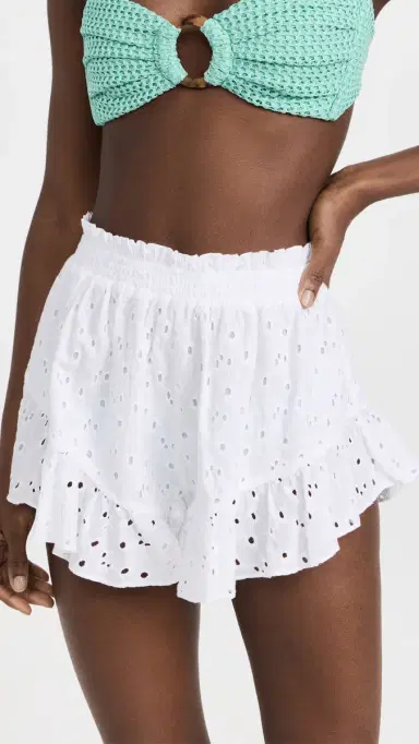 Playa Lucila Ruffle Coverup Shorts White | Thumbnail 2 Playa Lucila Ruffle Coverup Shorts White | Thumbnail 2