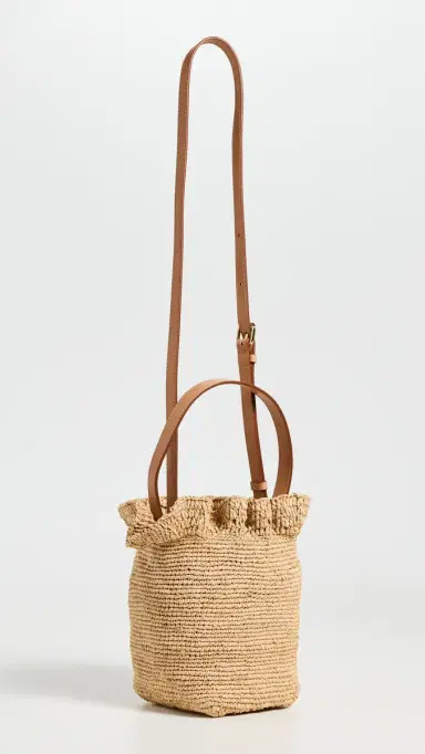 Loeffler Randall Laith Crochet Top Handle Bucket Bag Natural One Size | Thumbnail 4 Loeffler Randall Laith Crochet Top Handle Bucket Bag Natural One Size | Thumbnail 4