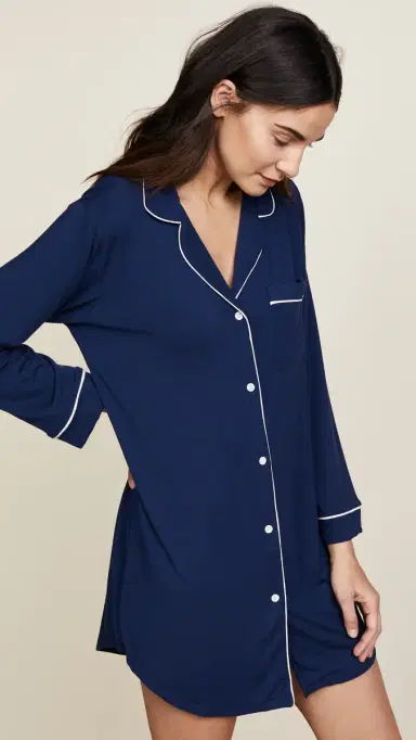 Eberjey Gisele leep Shirt Navy/ | Thumbnail 4 Eberjey Gisele leep Shirt Navy/ | Thumbnail 4