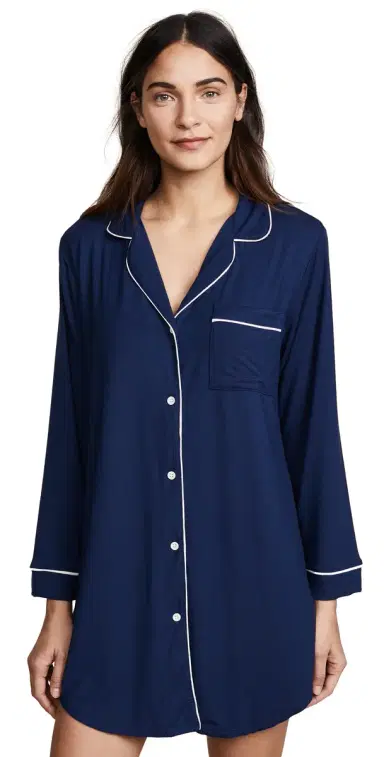 Eberjey Gisele leep Shirt Navy/ | Thumbnail 1 Eberjey Gisele leep Shirt Navy/ | Thumbnail 1