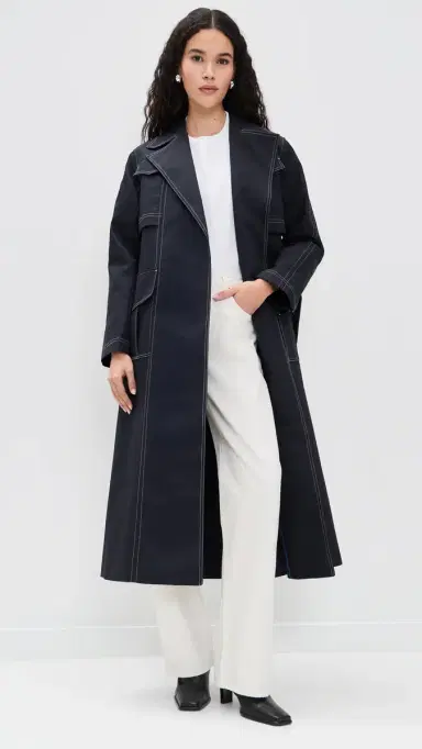 ALIGNE Elsa Trench Coat Navy | Thumbnail 2 ALIGNE Elsa Trench Coat Navy | Thumbnail 2