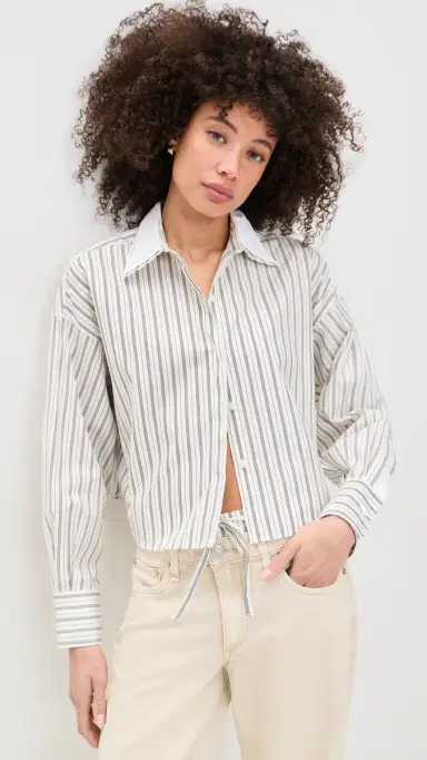 rag & bone Marin tripe Layered Shirt Cream tripe | Thumbnail 2 rag & bone Marin tripe Layered Shirt Cream tripe | Thumbnail 2