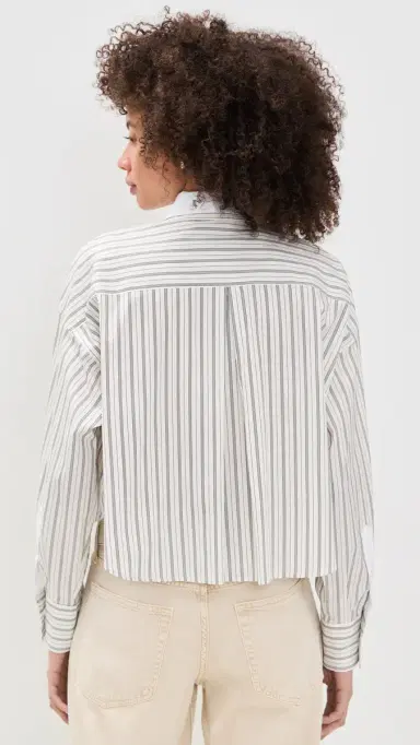 rag & bone Marin tripe Layered Shirt Cream tripe | Thumbnail 3 rag & bone Marin tripe Layered Shirt Cream tripe | Thumbnail 3