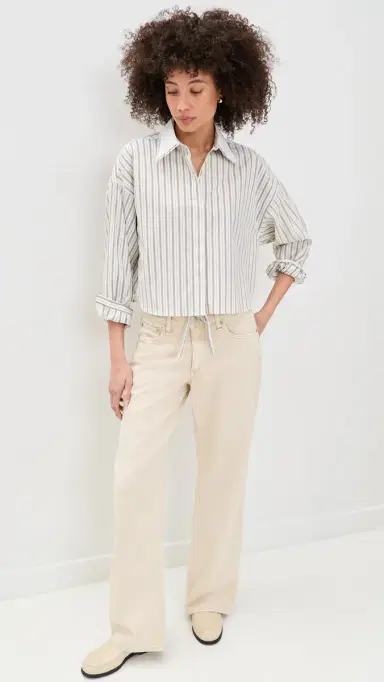 rag & bone Marin tripe Layered Shirt Cream tripe | Thumbnail 5 rag & bone Marin tripe Layered Shirt Cream tripe | Thumbnail 5