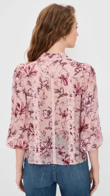 ALICE + OLIVIA Arlette Collared Blouse Mystic Garden English Rose | Thumbnail 3 ALICE + OLIVIA Arlette Collared Blouse Mystic Garden English Rose | Thumbnail 3