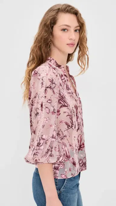 ALICE + OLIVIA Arlette Collared Blouse Mystic Garden English Rose | Thumbnail 4 ALICE + OLIVIA Arlette Collared Blouse Mystic Garden English Rose | Thumbnail 4