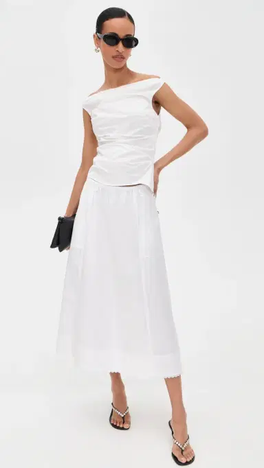 Vince Scallop Detail Maxi Skirt Optic White | Thumbnail 5 Vince Scallop Detail Maxi Skirt Optic White | Thumbnail 5