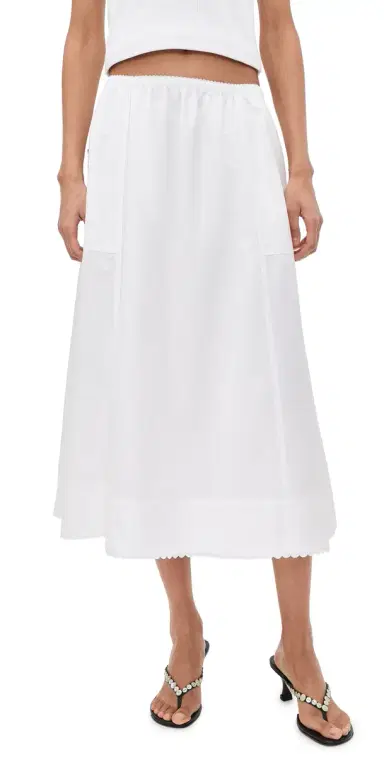 Vince Scallop Detail Maxi Skirt Optic White | Thumbnail 1 Vince Scallop Detail Maxi Skirt Optic White | Thumbnail 1