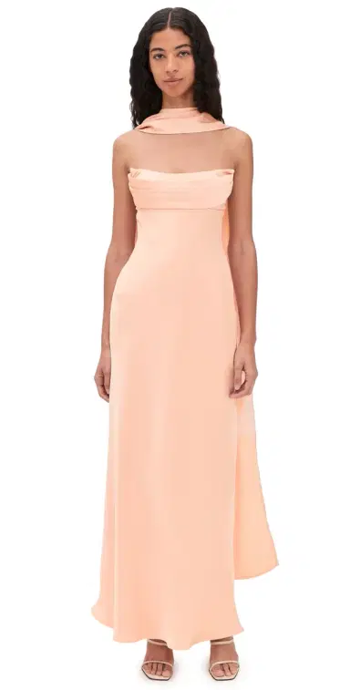 Runaway the Label adeleine Strapless Maxi Dress Peach | Thumbnail 1 Runaway the Label adeleine Strapless Maxi Dress Peach | Thumbnail 1
