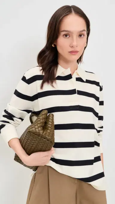 Jenni Kayne Post Pullover Ivory and Navy Stripe | Thumbnail 2 Jenni Kayne Post Pullover Ivory and Navy Stripe | Thumbnail 2