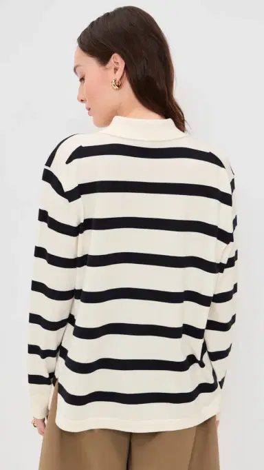 Jenni Kayne Post Pullover Ivory and Navy Stripe | Thumbnail 3 Jenni Kayne Post Pullover Ivory and Navy Stripe | Thumbnail 3