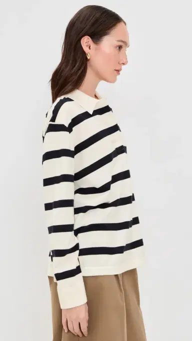 Jenni Kayne Post Pullover Ivory and Navy Stripe | Thumbnail 4 Jenni Kayne Post Pullover Ivory and Navy Stripe | Thumbnail 4