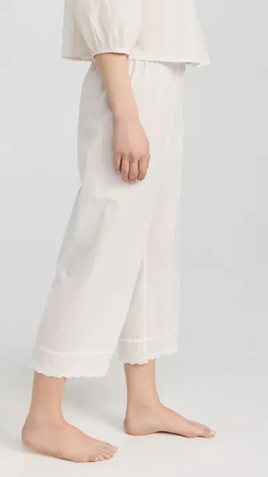 The Great. The Eyelet Easy Sleep Pants True White | Thumbnail 4 The Great. The Eyelet Easy Sleep Pants True White | Thumbnail 4