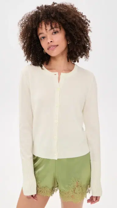 La Ligne Solid Lean Lines Cardigan Cream | Thumbnail 2 La Ligne Solid Lean Lines Cardigan Cream | Thumbnail 2