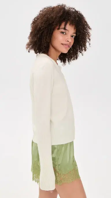 La Ligne Solid Lean Lines Cardigan Cream | Thumbnail 4 La Ligne Solid Lean Lines Cardigan Cream | Thumbnail 4