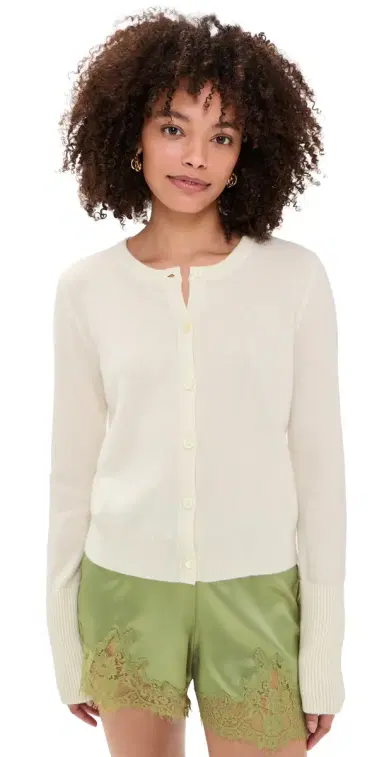 La Ligne Solid Lean Lines Cardigan Cream | Thumbnail 1 La Ligne Solid Lean Lines Cardigan Cream | Thumbnail 1