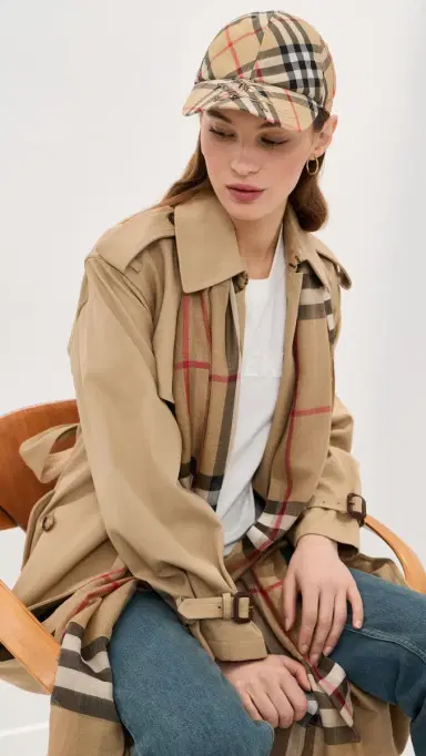 Burberry Check Twill Baseball Cap Sand IP Check S | Thumbnail 3 Burberry Check Twill Baseball Cap Sand IP Check S | Thumbnail 3