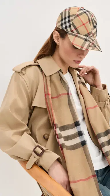 Burberry Check Twill Baseball Cap Sand IP Check S | Thumbnail 4 Burberry Check Twill Baseball Cap Sand IP Check S | Thumbnail 4