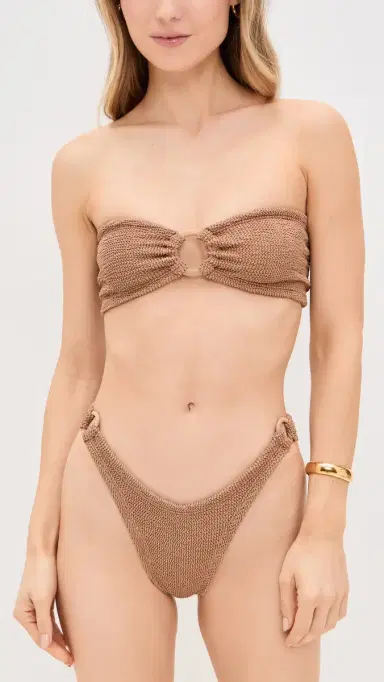 Hunza G Gloria Bikini Set Metallic Cocoa One Size | Thumbnail 2 Hunza G Gloria Bikini Set Metallic Cocoa One Size | Thumbnail 2