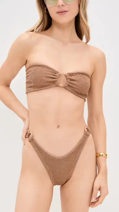 Hunza G Gloria Bikini Set Metallic Cocoa One Size | Thumbnail 5 Hunza G Gloria Bikini Set Metallic Cocoa One Size | Thumbnail 5