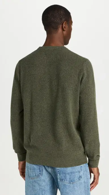 Faherty Jackson Crew Sweater Olive Heather | Thumbnail 3 Faherty Jackson Crew Sweater Olive Heather | Thumbnail 3