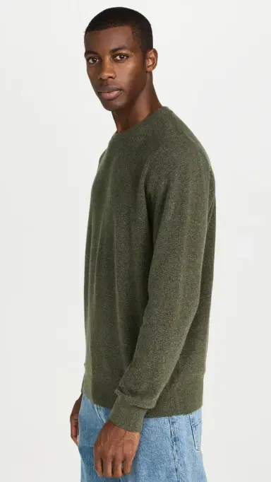 Faherty Jackson Crew Sweater Olive Heather | Thumbnail 4 Faherty Jackson Crew Sweater Olive Heather | Thumbnail 4