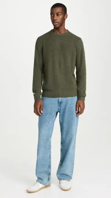 Faherty Jackson Crew Sweater Olive Heather | Thumbnail 5 Faherty Jackson Crew Sweater Olive Heather | Thumbnail 5