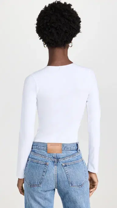 Ambitionist Everyday Classic Long Sleeve Thong Bodysuit White | Thumbnail 3 Ambitionist Everyday Classic Long Sleeve Thong Bodysuit White | Thumbnail 3