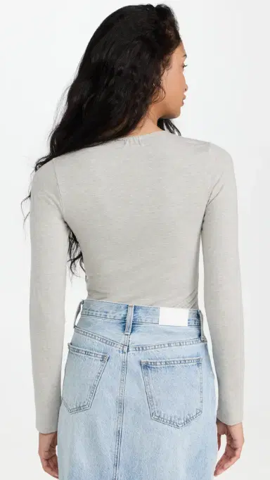 Ambitionist Everyday Classic Long Sleeve Thong Bodysuit Grey | Thumbnail 3 Ambitionist Everyday Classic Long Sleeve Thong Bodysuit Grey | Thumbnail 3