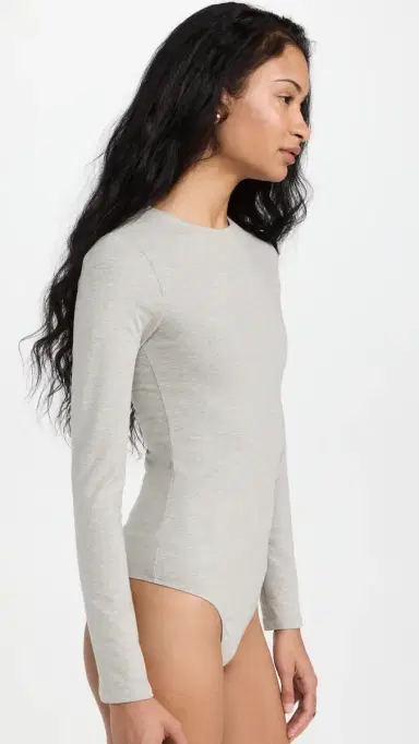 Ambitionist Everyday Classic Long Sleeve Thong Bodysuit Grey | Thumbnail 4 Ambitionist Everyday Classic Long Sleeve Thong Bodysuit Grey | Thumbnail 4