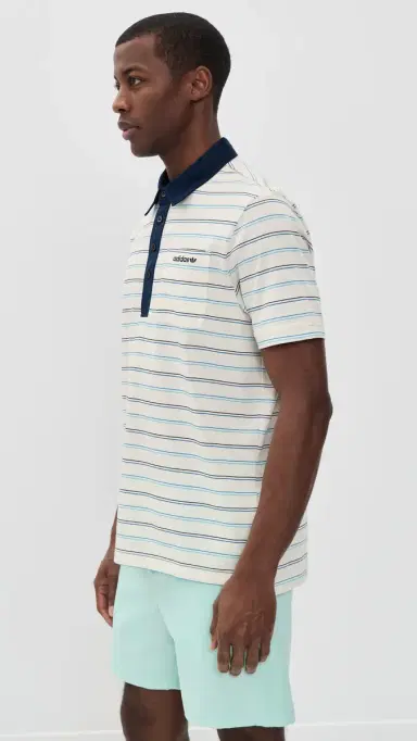 Adidas Golf Originals Archive Stripe Polo Chalk White | Thumbnail 4 Adidas Golf Originals Archive Stripe Polo Chalk White | Thumbnail 4