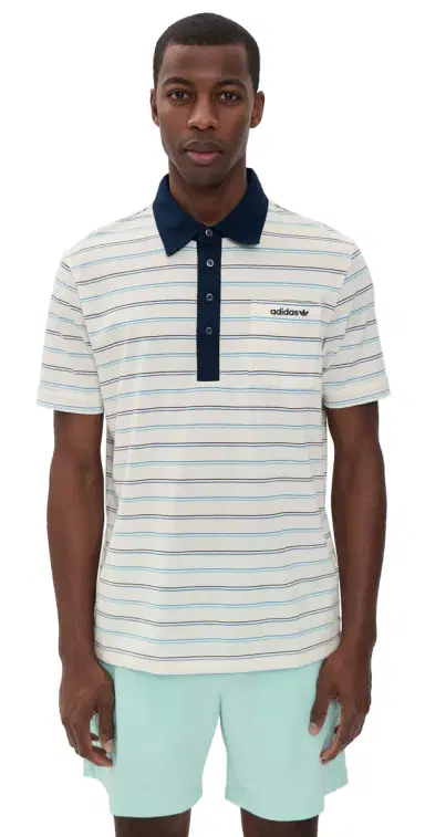 Adidas Golf Originals Archive Stripe Polo Chalk White | Thumbnail 1 Adidas Golf Originals Archive Stripe Polo Chalk White | Thumbnail 1