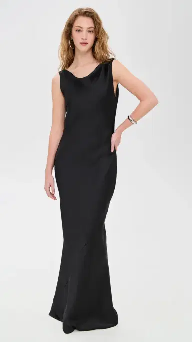 Norma Kamali Sleeveless ow Back Drape Gown Black | Thumbnail 2 Norma Kamali Sleeveless ow Back Drape Gown Black | Thumbnail 2
