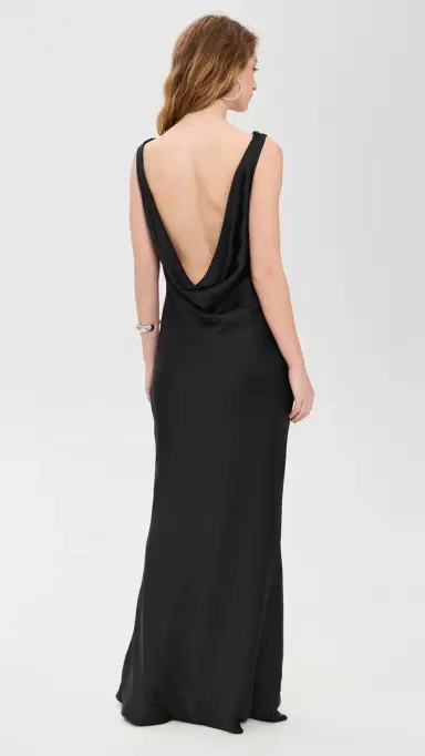 Norma Kamali Sleeveless ow Back Drape Gown Black | Thumbnail 3 Norma Kamali Sleeveless ow Back Drape Gown Black | Thumbnail 3