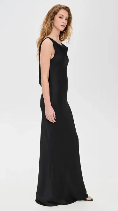 Norma Kamali Sleeveless ow Back Drape Gown Black | Thumbnail 4 Norma Kamali Sleeveless ow Back Drape Gown Black | Thumbnail 4