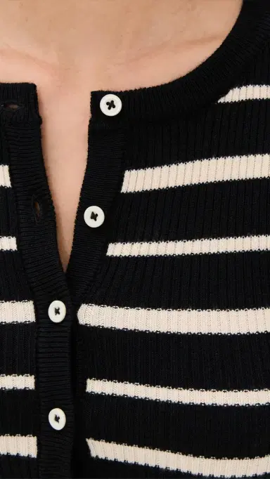 Seven Wonders Donna Long Sleeve Knit Top Black/Cream | Thumbnail 6 Seven Wonders Donna Long Sleeve Knit Top Black/Cream | Thumbnail 6
