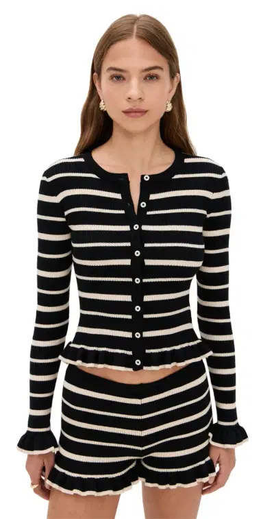 Seven Wonders Donna Long Sleeve Knit Top Black/Cream | Thumbnail 1 Seven Wonders Donna Long Sleeve Knit Top Black/Cream | Thumbnail 1