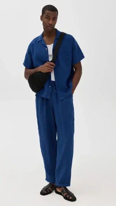 Bather Navy Linen Leisure Pants Navy | Thumbnail 2 Bather Navy Linen Leisure Pants Navy | Thumbnail 2