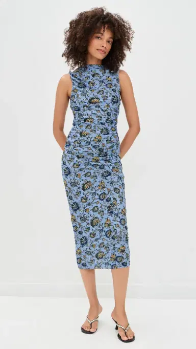 Veronica Beard Jean Sylviani Dress Ice Blue Multi | Thumbnail 2 Veronica Beard Jean Sylviani Dress Ice Blue Multi | Thumbnail 2