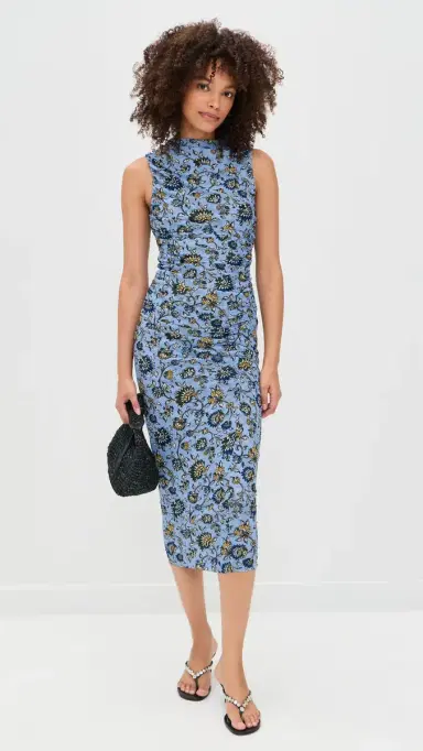 Veronica Beard Jean Sylviani Dress Ice Blue Multi | Thumbnail 5 Veronica Beard Jean Sylviani Dress Ice Blue Multi | Thumbnail 5