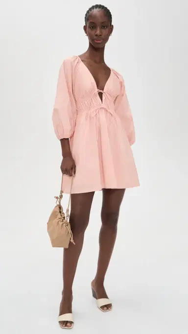 WAYF Leighton Mini Dress Cashew | Thumbnail 5 WAYF Leighton Mini Dress Cashew | Thumbnail 5