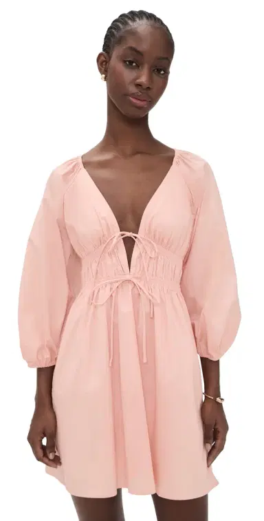 WAYF Leighton Mini Dress Cashew | Thumbnail 1 WAYF Leighton Mini Dress Cashew | Thumbnail 1