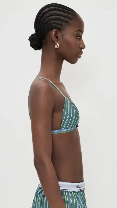 Hommegirls Shirting Bralette Green Porto Stripe | Thumbnail 4 Hommegirls Shirting Bralette Green Porto Stripe | Thumbnail 4