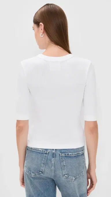 Citizens of Humanity Nali Short Sleeve Henley White | Thumbnail 3 Citizens of Humanity Nali Short Sleeve Henley White | Thumbnail 3