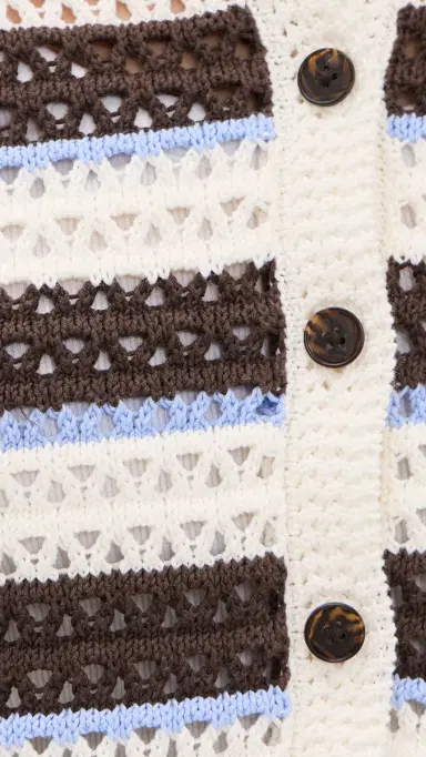 Madewell Striped Crochet Cardigan Sweater And Brown Multi Stripe | Thumbnail 6 Madewell Striped Crochet Cardigan Sweater And Brown Multi Stripe | Thumbnail 6