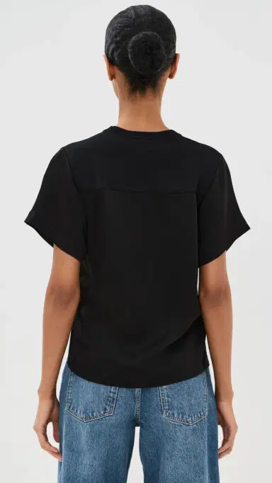 SIMKHAI Addy Knit Back T-hirt Black | Thumbnail 3 SIMKHAI Addy Knit Back T-hirt Black | Thumbnail 3