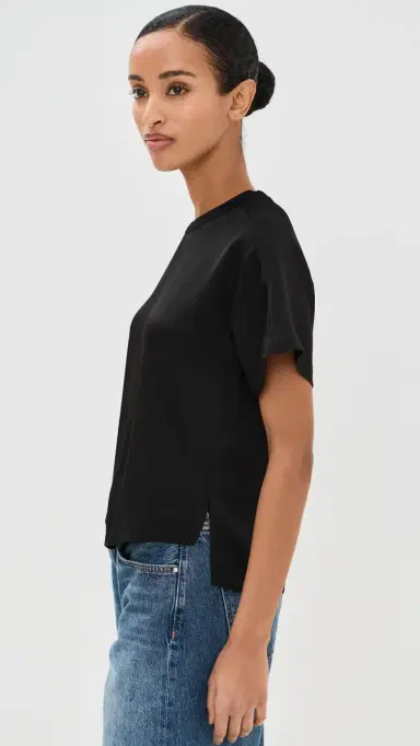 SIMKHAI Addy Knit Back T-hirt Black | Thumbnail 4 SIMKHAI Addy Knit Back T-hirt Black | Thumbnail 4